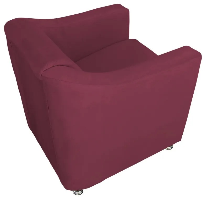 Poltrona Decorativa Cecilia Suede Bordô