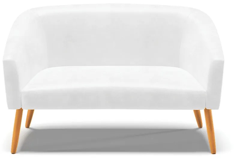Sofá 2 Lugares Namoradeira Pé Palito Castanho Stella Sintético PU D03 - D'Rossi - Branco