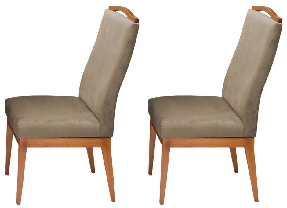 Conjunto 2 Cadeiras Decorativa Lara Aveludado Nude