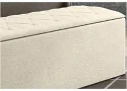 Calçadeira Baú Casal Queen 160cm Paris Veludo Bege - JS Móveis