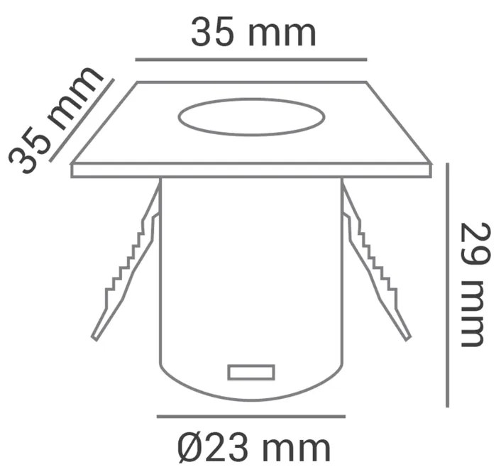 Spot De Embutir Mini Quadrado 1,2W Led 3000K Bivolt 3,5X3,5X2,8Cm Down...