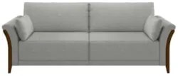 Kit Sofá Living 3 Lugares e Poltrona 102cm Pés Madeira Roya Z32 Linho