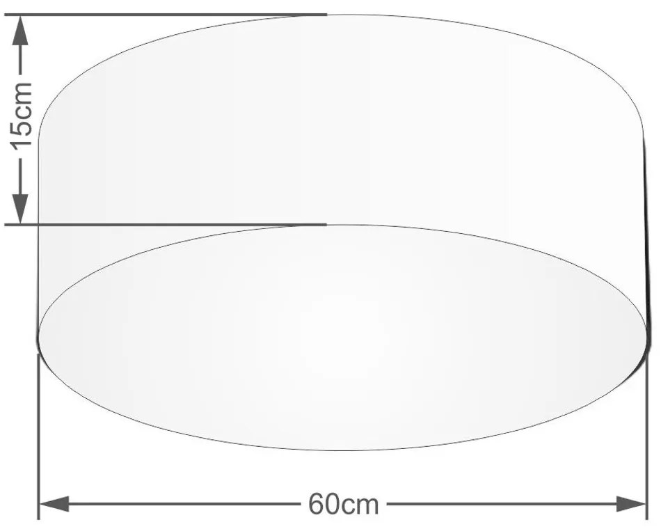 Plafon Cilíndrico Md-3006 Cúpula em Tecido 60x15cm Rústico Bege - Bivolt