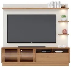 Estante Home Theater para TV 70 Pol. com LED 200cm Amiche C05 Freijó/O