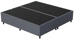 Cabeceira com Base Cama Box Casal Queen 158x198 Hit ID5 Suede Cinza/Li