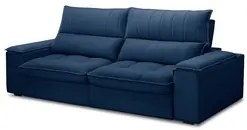 Sofá Retrátil 3 Lugares com Porta Copo 250cm Andes F05 Veludo Azul - M
