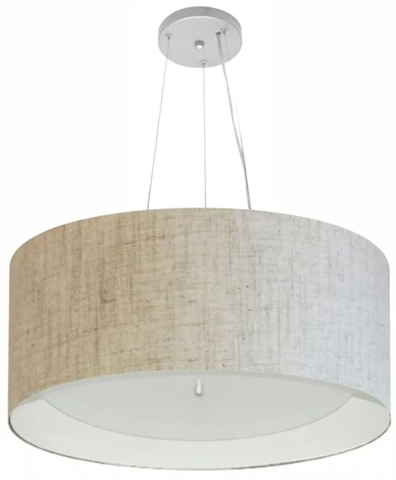 Lustre Pendente Cilíndrico Vivare Md-4145 Cúpula em Tecido 50x25cm - Bivolt