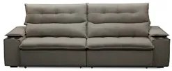 Sofá Retrátil 3 Lugares com Porta Copo 230cm Malta F05 Veludo Marrom -