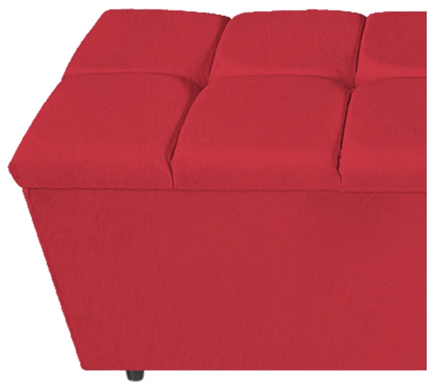 Calçadeira Estofada Manchester 90 cm Solteiro Suede Vermelho - ADJ Decor