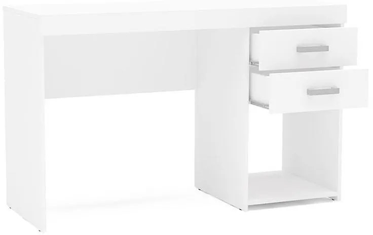 Mesa De Escritório Computador Malta 1,20m 2 Gavetas - Branco