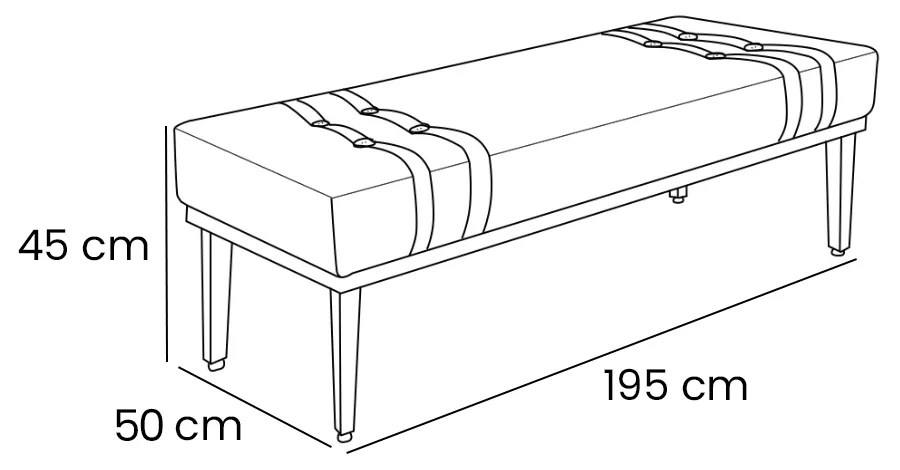 Divã Recamier Banco Base Madeira para Quarto Gênova 195cm Veludo Marrom S04 - D'Rossi