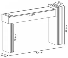 Aparador Para Sala com Espelho Solare H01 Off White/Cinamomo - Mpozena