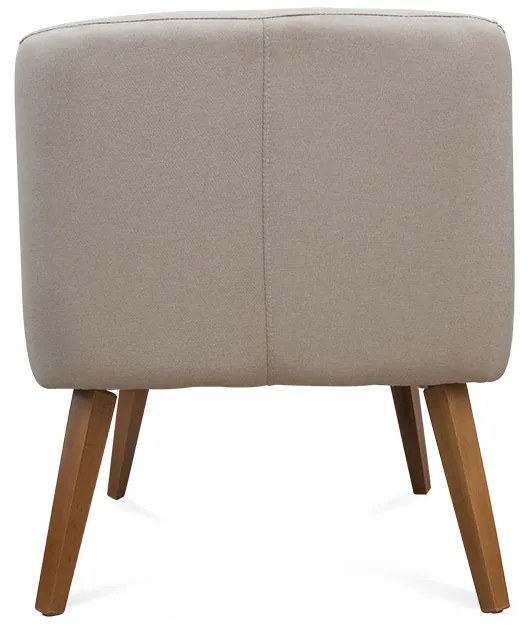 Poltrona Decorativa Lara Pés de Madeira Suede Bege - Sheep Estofados - Bege