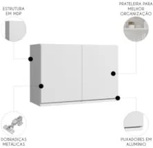 Armário de Cozinha Aéreo 80cm Com 2 Portas Andréia Branco - AJL Móve