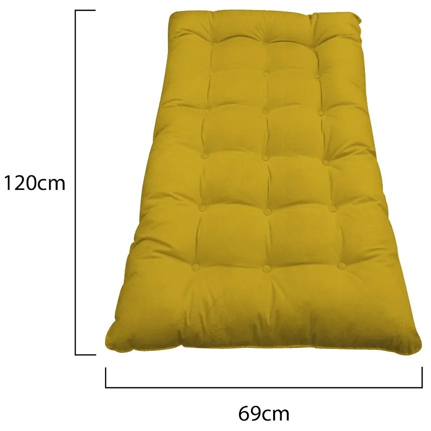 Kit Almofadas para Poltrona e Puff Costela Suede Amarelo - ADJ Decor