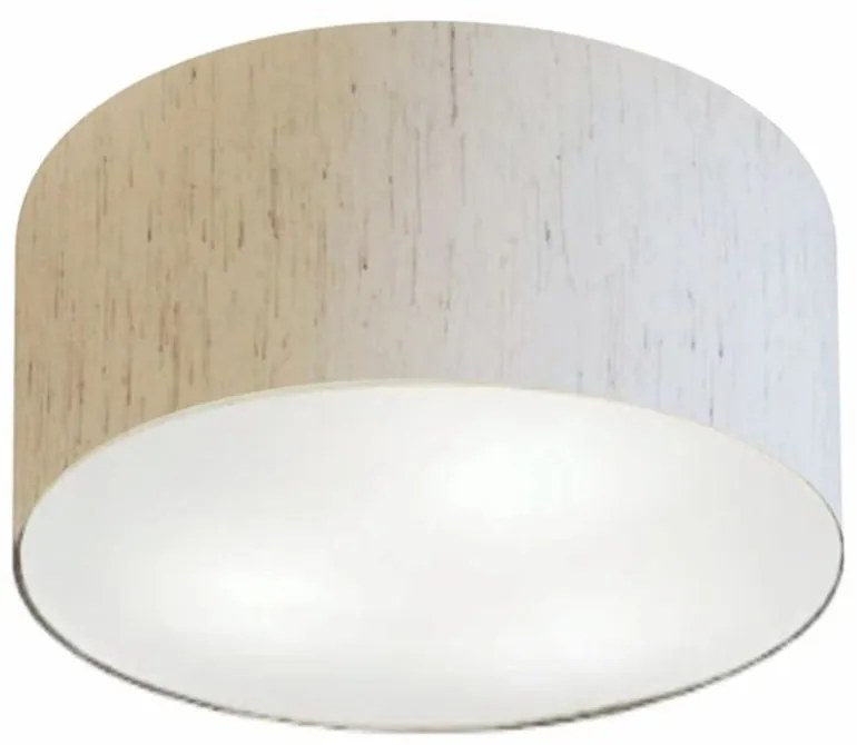Plafon Cilíndrico Md-3048 Cúpula em Tecido 50x21cm Linho Bege - Bivolt