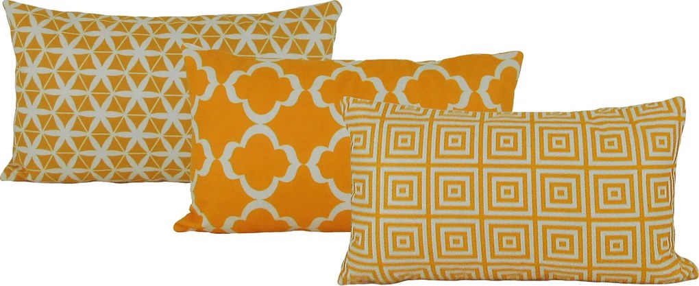 3 Capas Almofada Confort Veludo Amarelo 30x50cm