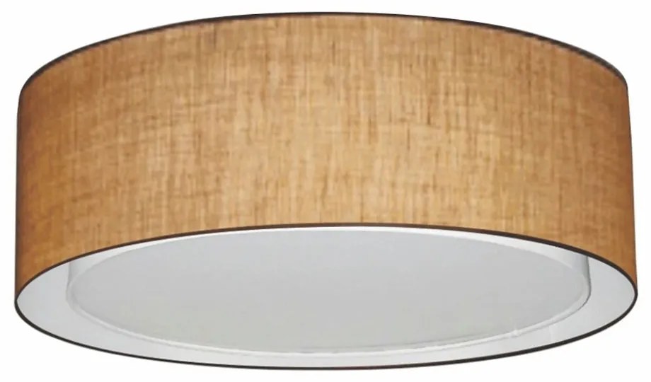 Plafon Duplo Cilíndrico Md-3037 Cúpula em Tecido 60x25cm Palha - Bivolt