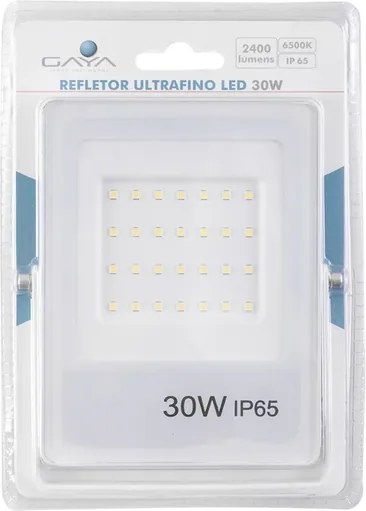 Projetor Led Ultrafino Aluminio 30W 120 6500K Ip65 - BRANCO