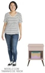 Mesa de Cabeceira Infantil 1 Gaveta Mel Z39 Rosê - Mpozenato