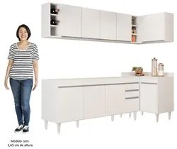 Armário de Cozinha Modulado de Canto Esquerdo 5 Peças CP52 Balcão sem