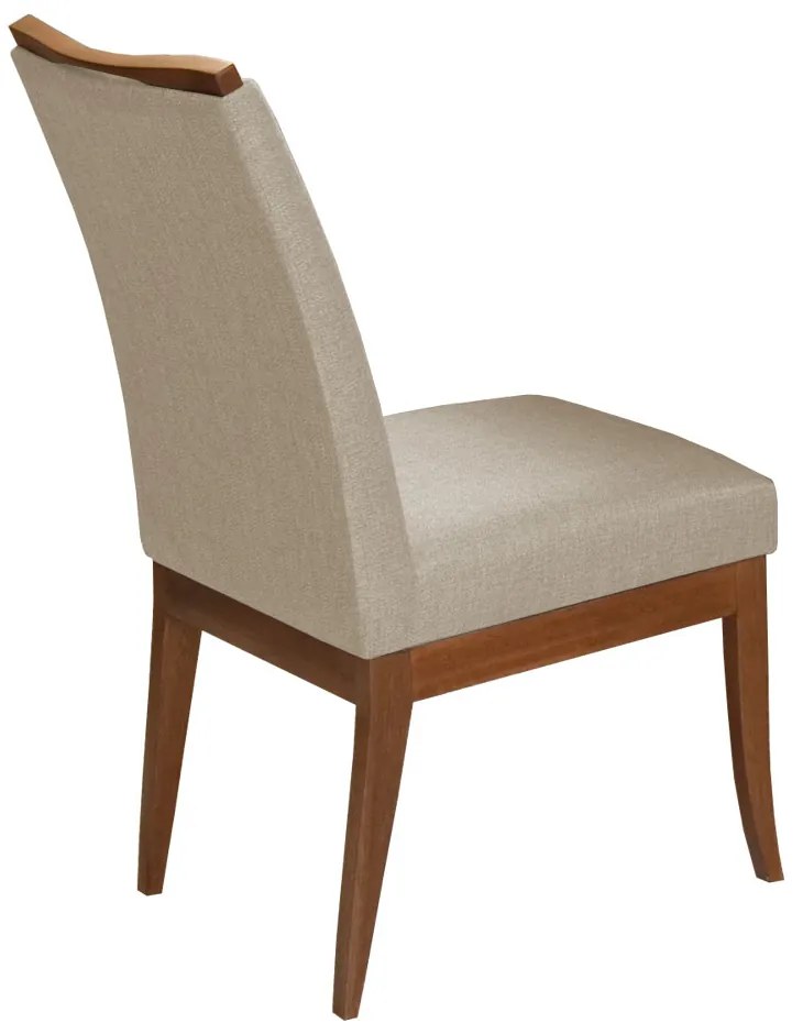 Cadeira Para Sala de Jantar Lana Linho/Poliéster Bege - Rimac
