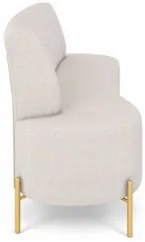 Sofá 2 Lugares 160cm Pés Aço Dourado Tamar Boucle Bege Z08 - Mpozenat