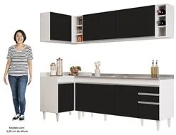 Armário de Cozinha Modulado de Canto Direito 5 Peças CP45 com Pia Inox