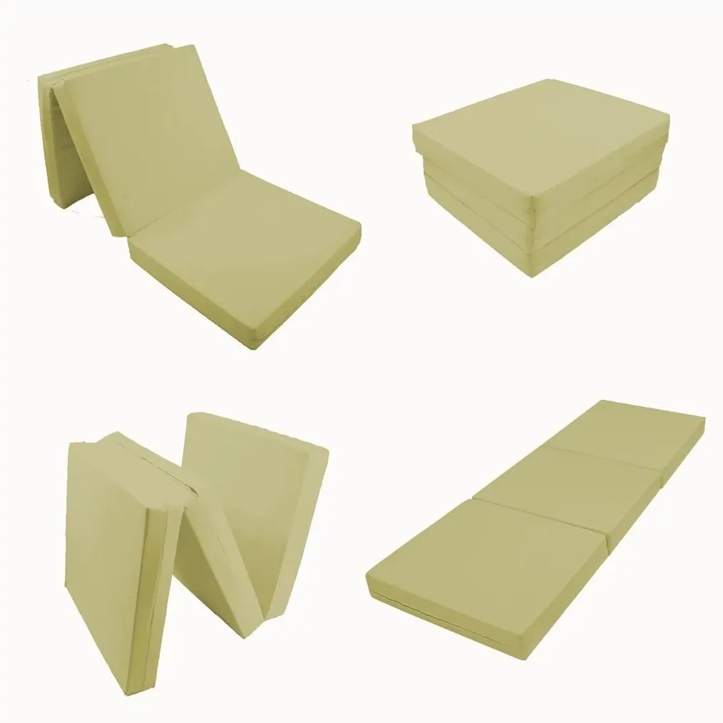 Puff Multifuncional Banco Colch�O E Poltrona Suede (Palha)