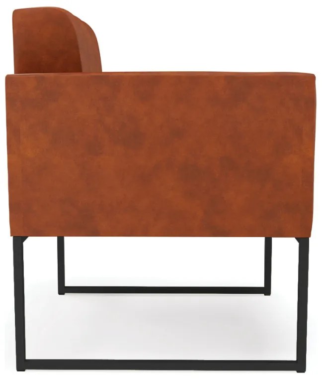 Poltrona Sala Decorativa Elisa Industrial Preto Sintético Pu D03 - D'Rossi - Couro Nozes