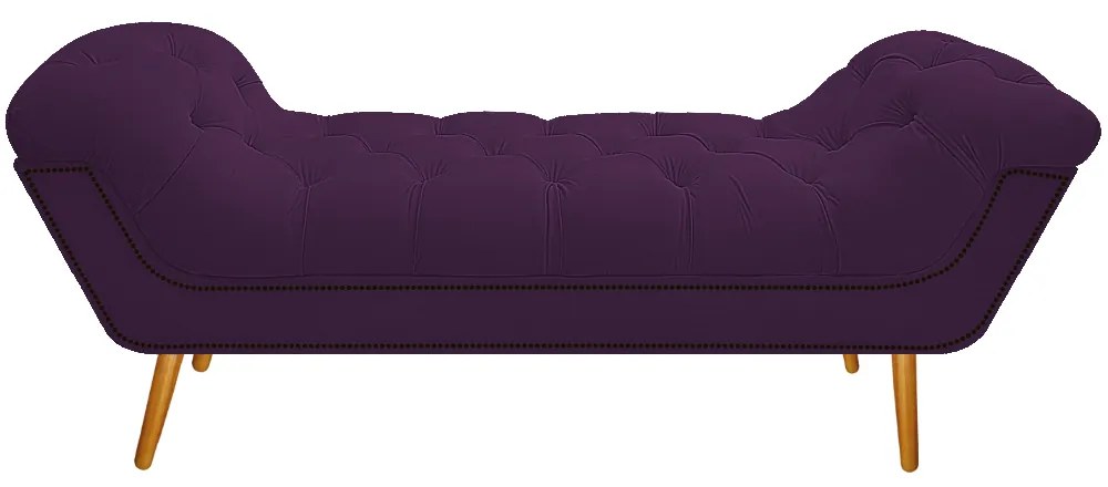 Calçadeira Estofada Veneza 140 cm Casal Suede Roxo - ADJ Decor