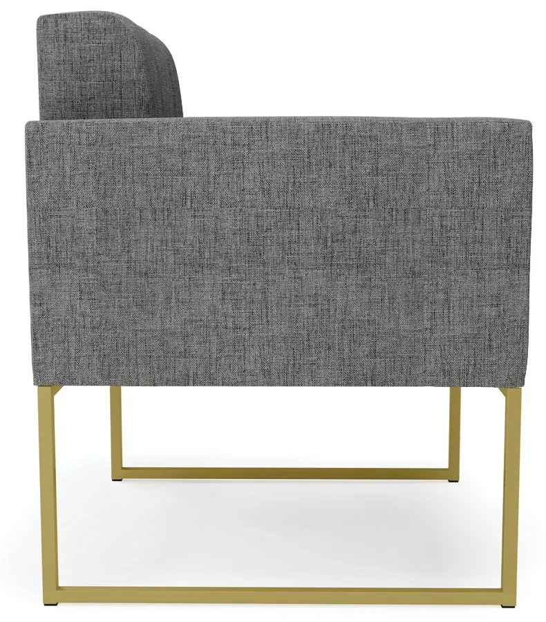 Poltrona Elisa Linho Base Metálica Industrial Dourado D03 - D'Rossi - A26 Grafite