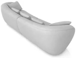 Sofá 4 Lugares 292cm Orgânico Pé Madeira Yume Veludo Cinza Z55 - Mpoze