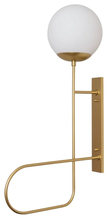 Arandela Trombone 20X40X72,2Cm 1Xe27 Alumínio E Globo Ø20Cm | Usina 25... (CP-M - Champagne Metálico, FOSCO)