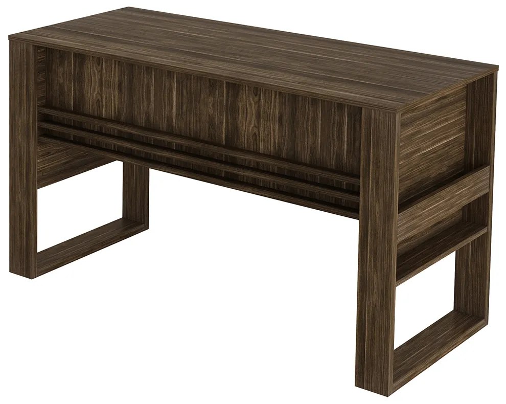 Mesa com Aplique para Escritório Home Office ME4146 MDP Nogal G69 - Gran Belo