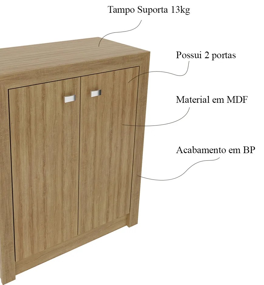 Balcão para Escritório Home Office ME4103 MDP Amendoa G69 - Gran Belo