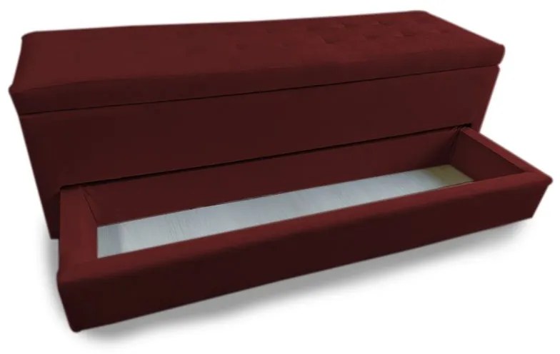 Calçadeira Baú com Sapateira Queen 160cm Paris Suede Bordô - Sheep Estofados - Vermelho escuro