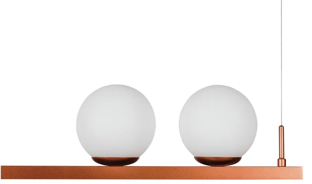 Pendente Zig 90X30Cm 3Xg9 / Cabo Aço Chumbador + Cabo Rayon / Globo Ø1... (BT - Branco Texturizado, CLEAR)