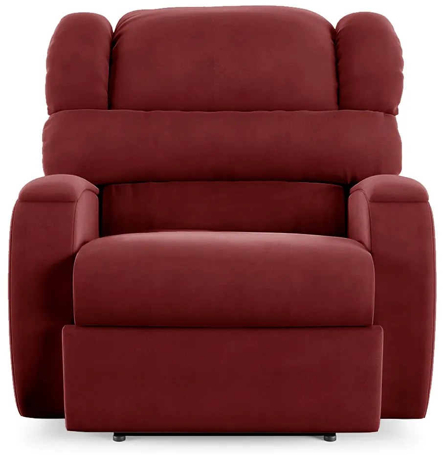 Poltrona do Papai Sala de Cinema Reclinável Kylie Power Touch Veludo Vermelho G23
