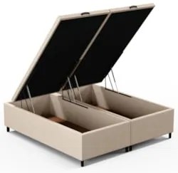 Base Cama Box Baú Casal Queen 158cm Hit Z04 Suede Bege - Mpozenato