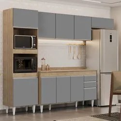 Armário de Cozinha Modulada 4 Peças CP11 Balcão com Tampo Castanho/Cin