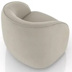 Poltrona para Sala Orgânica 90cm Zion Z32 Veludo Bege - Mpozenato