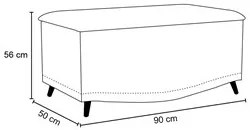 Calçadeira Baú Solteiro 90cm com Tachas Imperial J02 Facto Marrom - Mp
