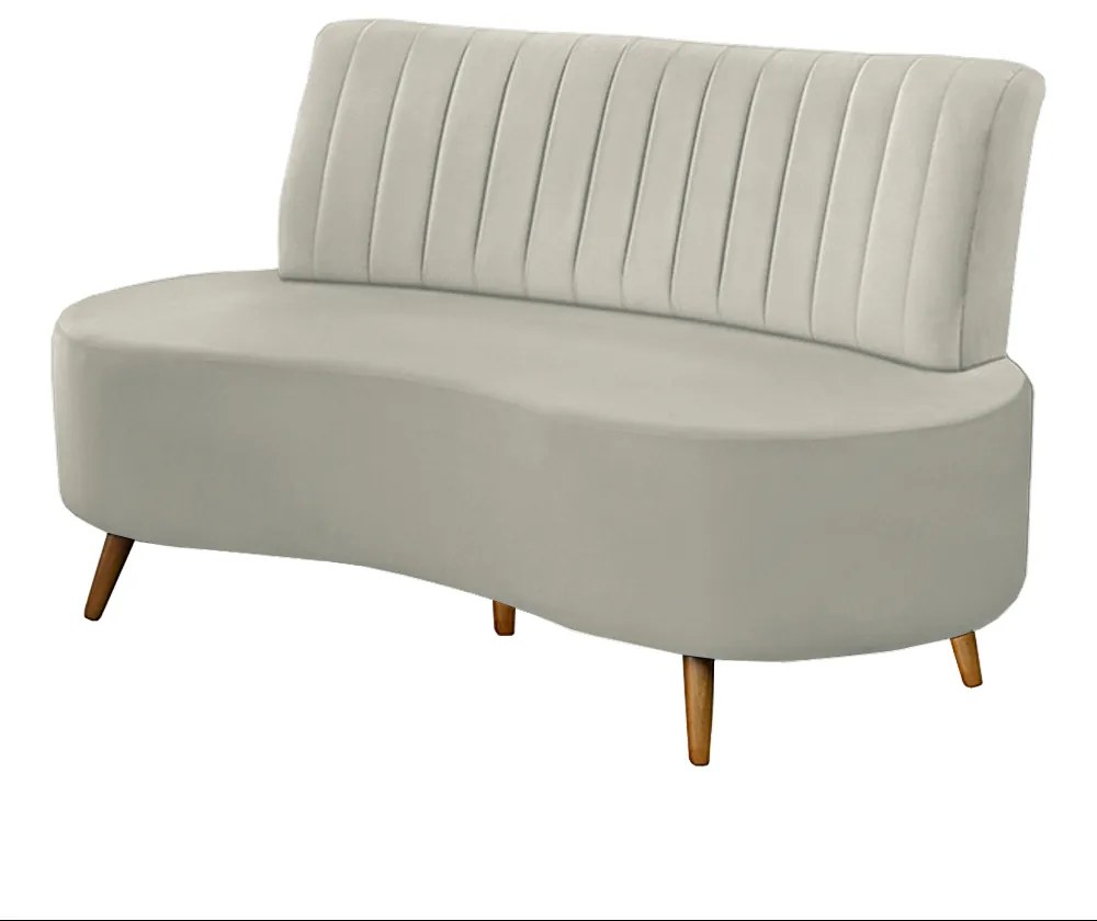 Sofá Decorativo 1,60M 2 Lugares Katara Veludo Bege Claro G33 - Gran Belo