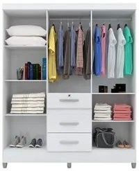 Guarda Roupa Casal Itatiba 6 Portas Branco - Moval