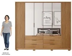 Guarda Roupa Casal Com 4 Espelhos 6 Portas Martin C01 Buriti - Mpozena