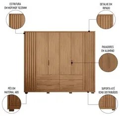 Guarda Roupa Casal 6 Portas Martin C01 Buriti - Mpozenato