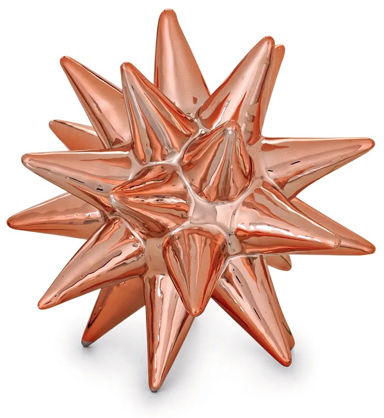 Enfeite Decorativo "Ourico" Em Ceramica Rose Gold 15x16 cm M02 - D'Rossi