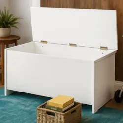 Caixa de Lenha com Encosto Branco - Completa Móveis