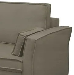 Sofá Living 3 Lugares 200cm Pés Madeira Efraim F05 Veludo Castor - Mpo